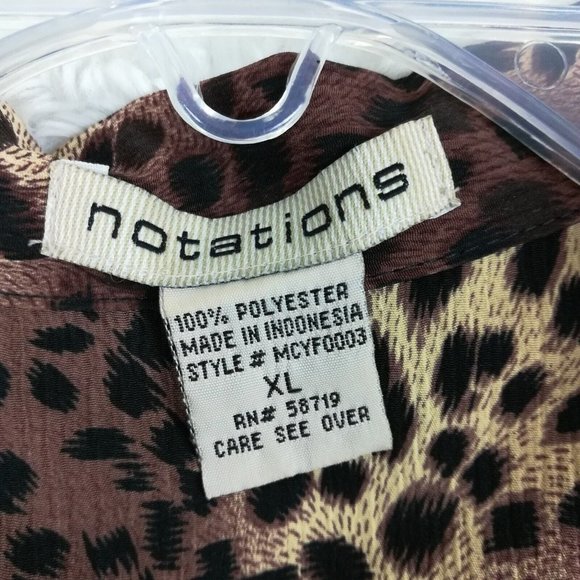 Notations Womens Blazer Cheetah Print‎ Undershirt Button Front Stretch XL - Picture 9 of 10